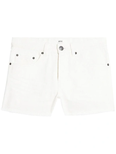 Ami Alexandre Mattiussi Jeans-shorts Mit Geradem Bein In White