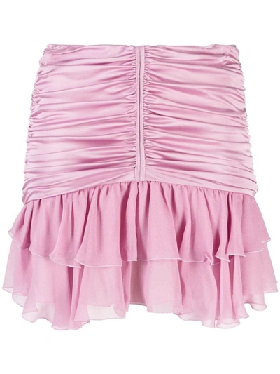 Blumarine Silk Miniskirt In Pastel