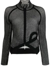 Feng Chen Wang Zip-up Two-tone Bomber Jacket In Black