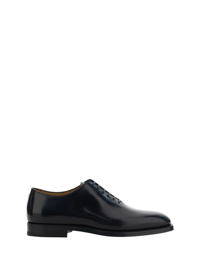 Ferragamo Black Leather Geoffrey Lace-up Shoes