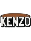 Kenzo Logo Buckle Reversible Leather Belt In Black