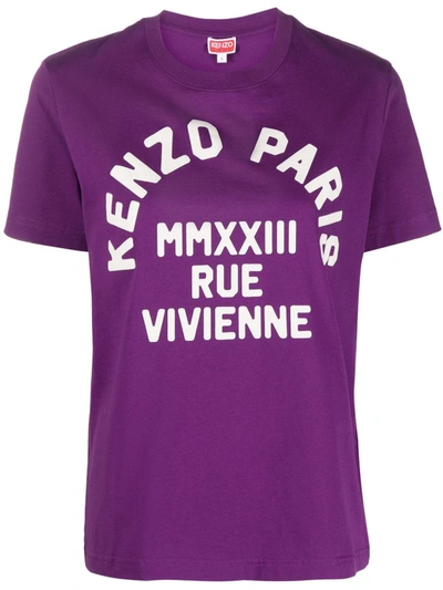 Kenzo Rue Vivienne Loose T-shirt Tshirt In Purple