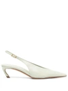 Lanvin Sculpted Mid-heel Slingback Pumps In Sage