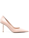 Le Silla Pointed Toe Stiletto Mules In Calf Leather In Skin