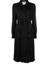 Moschino Silk Blend Belted Waist Dress In Black