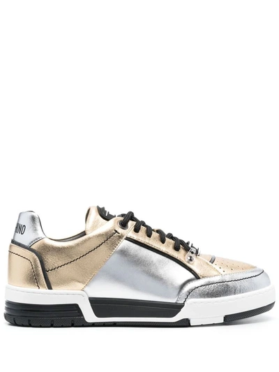 Moschino Kevin40 Sneakers In Gold/silver