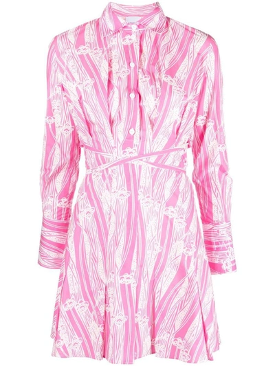 Patou Printed Tie-waisted Shirt Dress In Pastel