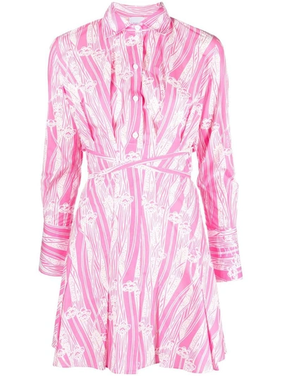 Patou Printed Tie-waisted Shirt Dress In Pink