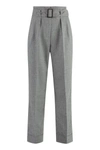 Peserico Pinstripe Belted Trousers In Gray