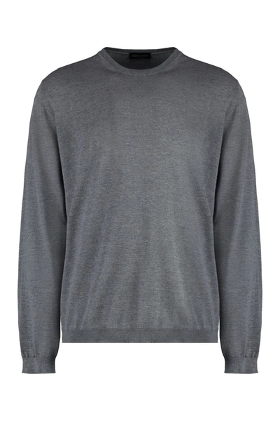 Roberto Collina Wool Crew-neck Jumper In Grey