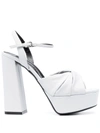 Sergio Rossi Block Heel Platform Sandals In White