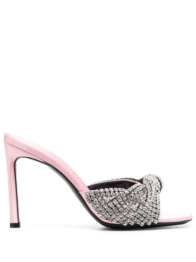 Sergio Rossi Sandals In Pink / Crystal
