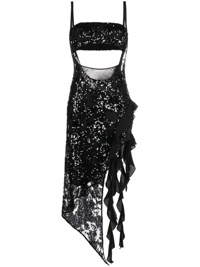 Attico Nora Embellished-lace Dress In Black