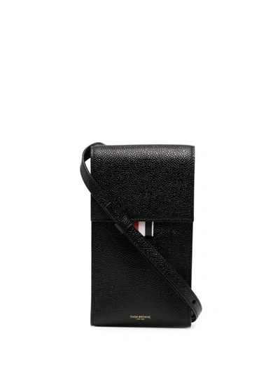 Thom Browne Smartphone Case Made In Leather In Black