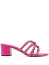 Aquazzura Crystal-embellished Leather Mules In Exotic/orchid