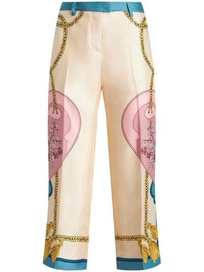 Etro Silk Trousers In Pink