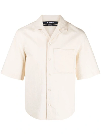 Jacquemus Off-white Le Raphia 'la Chemise Cordao' Shirt In Cream