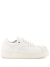 Kenzo Perforated Rubber Sole Sneakers In White