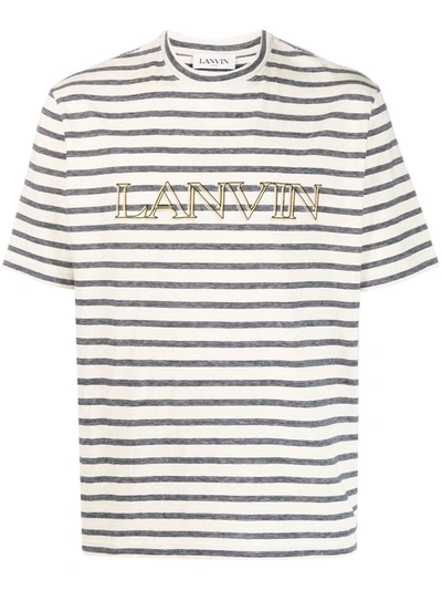 Lanvin T-shirts And Polos In Ecru/blue