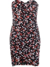 Moschino Floral-print Strapless Minidress In Black