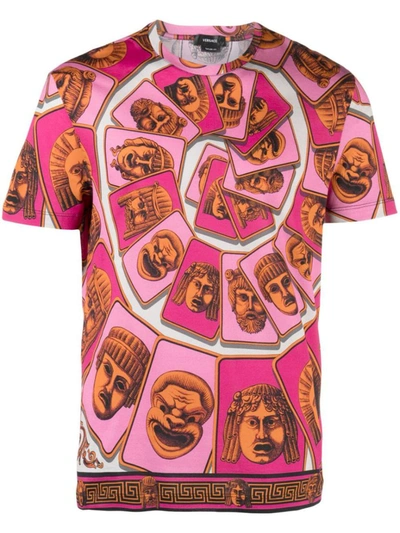 Versace T-shirts And Polos In Orange/pink