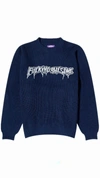 Fucking Awesome Drip Logo Crewneck Sweater Navy In Blue