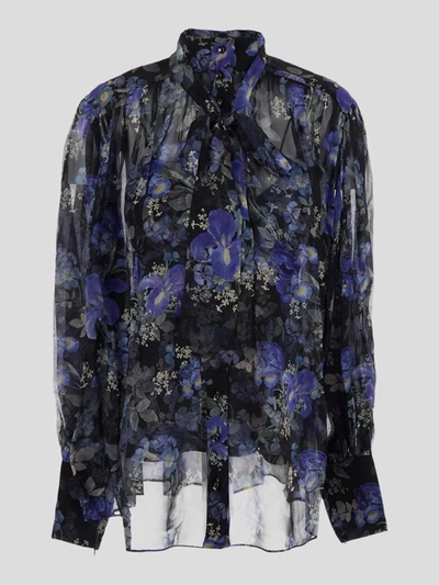 Zimmermann Lyrical Lantern Blouse In Blue_iris_black