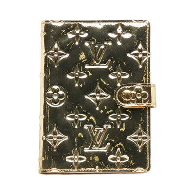 Pre-owned Louis Vuitton Agenda Cover Patent Leather Wallet () In Gold