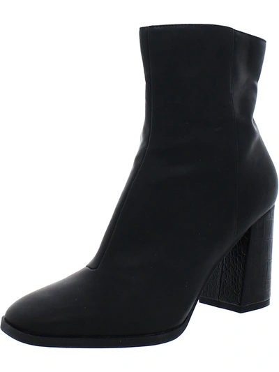 Dolce Vita Womens Faux Leather Embossed Ankle Boots In Black