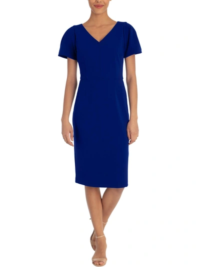 Maggy London Womens Sheath Office Wear To Work Dress In Blue