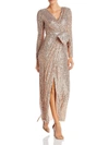ELIZA J WOMENS SEQUINED BOW EVENING DRESS