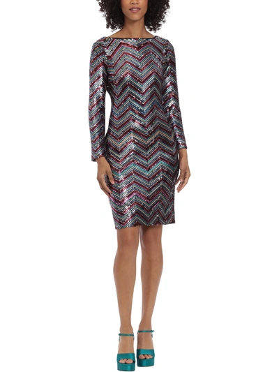 Maggy London Womens Sequin Mini Cocktail And Party Dress In Multi