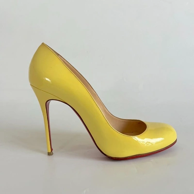 Pre-owned Christian Louboutin Yellow Almond Toe Pumps, 39