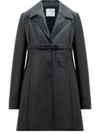 Courrèges Heritage Belted Vinyl Tailored Coat In Black