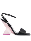 Attico Cheope Satin Sandals In Black