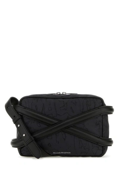 Alexander Mcqueen Man Black Nylon Harness Crossbody Bag