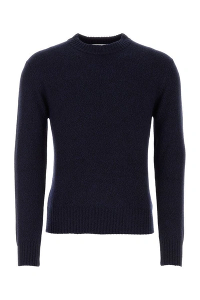 Ami Alexandre Mattiussi Ami De Coeur Cashmere Crewneck Sweater In Blue