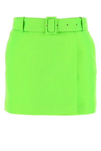 Ami Alexandre Mattiussi High-waisted Belted Miniskirt In Verde