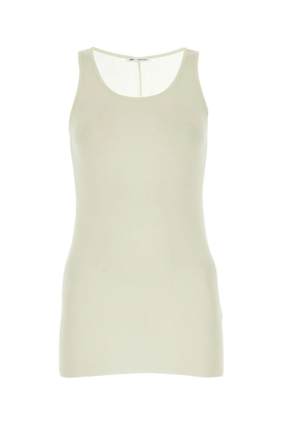 AMI ALEXANDRE MATTIUSSI AMI WOMAN IVORY VISCOSE BLEND TANK TOP