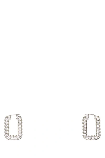 Amina Muaddi Woman Embellished Metal Charlotte Earrings In Silver