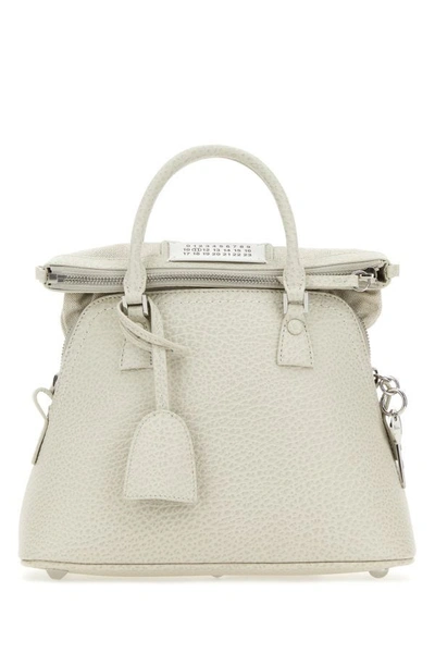 Maison Margiela Woman Chalk Leather Mini 5ac Handbag In White