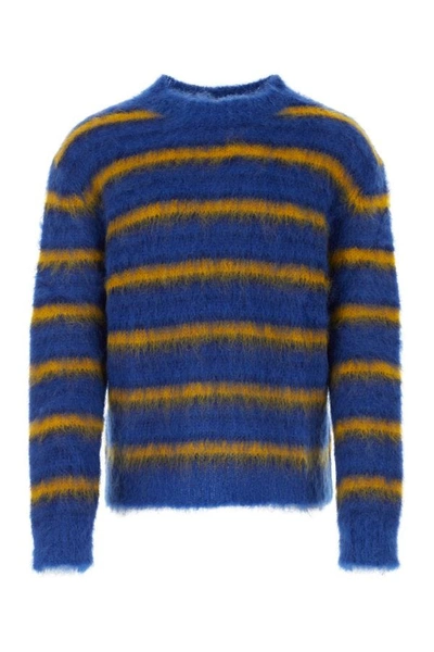 Marni Man Embroidered Mohair Blend Sweater In Multicolor