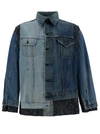 Needles Blue Patchwork Asymmetric Jacket In Blu