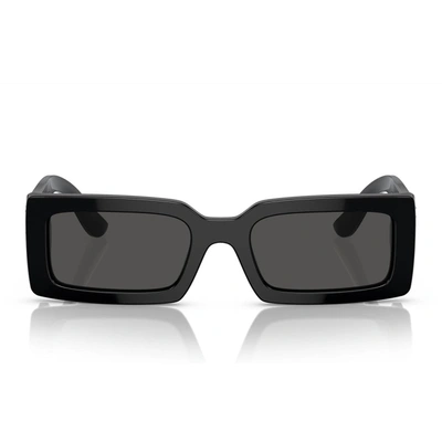 Dolce & Gabbana Rectangle-frame Sunglasses In Black / Dark / Grey