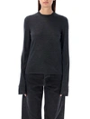 Saint Laurent Crew-neck Cashmere-blend Jumper In Antracite