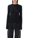 Saint Laurent Crew-neck Cashmere-blend Jumper In Black