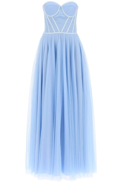 19:13 Dresscode 1913 Dresscode Maxi Tulle Bustier Gown In Light Blue