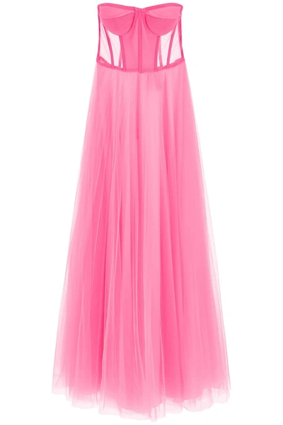 19:13 Dresscode Tulle Long Bustier Dress In Mixed Colours