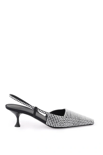 3 Juin Slingback Pumps With Crystals In Black