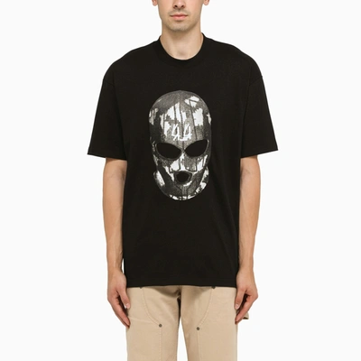 44 Label Group Slogan-print Cotton T-shirt In Black